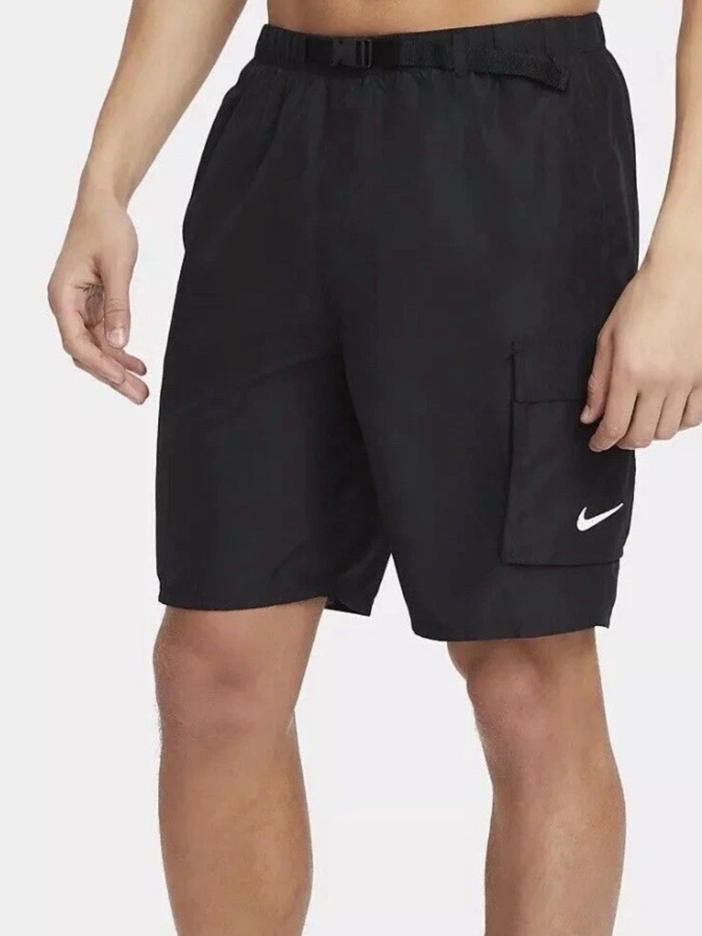 Nike Black Cargo Athletic Shorts with Swoosh